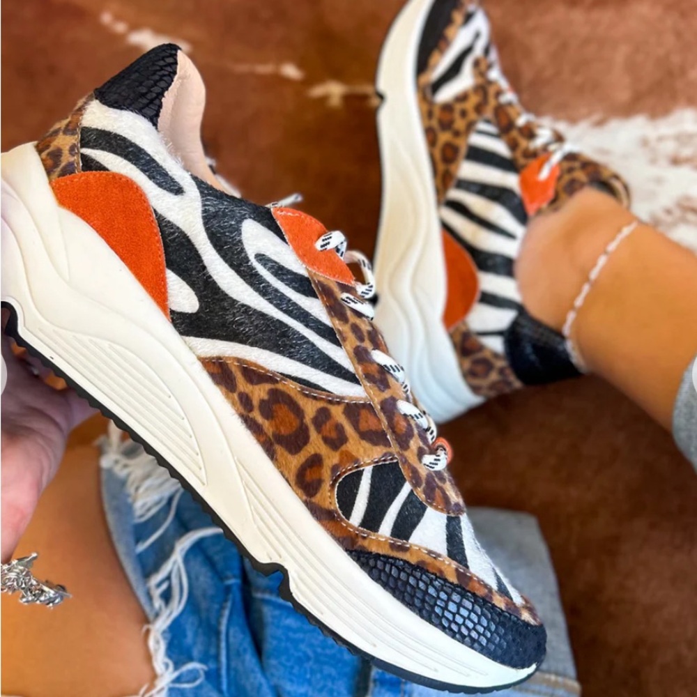 Oasis Society Animal Print Chunky Sneakers - Picture 2 of 11